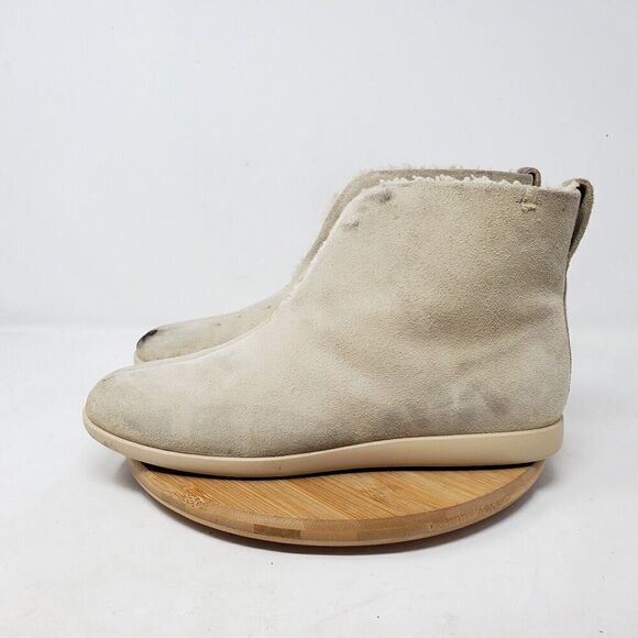 Everlane‎ Boots Womens 8 Beige Suede Chukka Lined Slipper Ankle Slip On Shoes - Picture 7 of 12